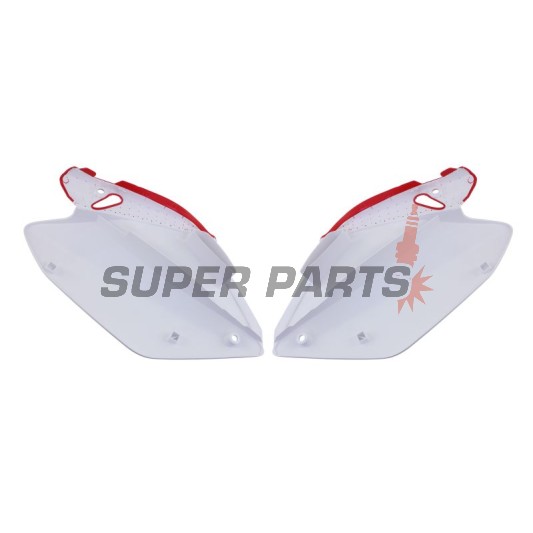 Πίσω πλαϊνά πλαστικά -POLISPORT- κόκκινο/λευκό, HONDA CRF 250 2004-2005