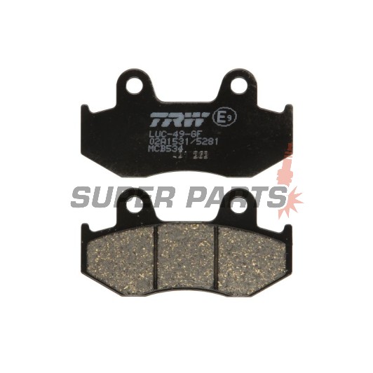 Τακάκια φρένων -TRW- MCB534, Honda ATC250R/350X, CH250 Spacy/Elite, CN250 Helix, CR50R/125R/250, FTR250, Lead100, MTX125, NES125/150, RX250RE, SCV100 Lead, SH125/150, TRX250R, XL250R/350R/600R, XLR250R, XR250R/350R/500R/600R, Peugeot Elyseo 125