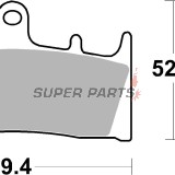 Τακάκια φρένων -BREMBO- 07SU1907, Kawasaki ZX-6R/ZX-9R/ZX-12R Ninja (1996-2003), Suzuki GSF1200 Bandit, GSX1300R Hayabusa, GSX-R1000 (1999-2007)