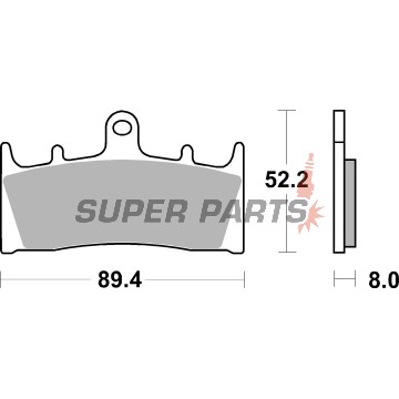 Τακάκια φρένων -BREMBO- 07SU19SA, Kawasaki ZX-6R/ZX-9R/ZX-12R Ninja 600-1200, Suzuki GSF/Bandit 1200, GSX/GSX-R 1000-1300 Hayabusa