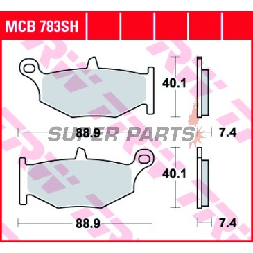 Τακάκια φρένων -TRW- MCB783SH, Suzuki DL V-Strom 1000, GSR 600, GSX Hayabusa 1300R, B-King 1300BK/BKA, GSX-R 600/750/1000 - 2006-2020