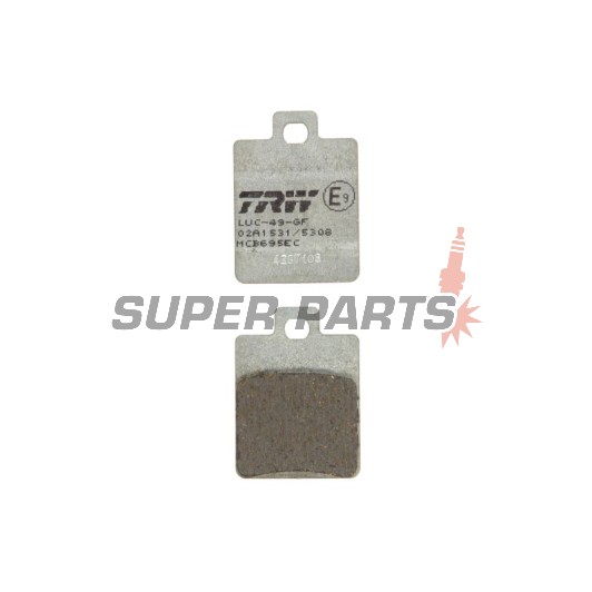 Τακάκια φρένων -TRW- MCB695EC, CPI GTR (2002-2006); Derbi Sonar (2010-2012); Gilera Runner/Runner SP (1999-2005), Stalker (1997-2005); Peugeot Tweet (2010); Piaggio Fly (2006-2014), Zip/Zip II (2000-2010)