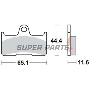 Τακάκια φρένων -TRW- MCB756SI, CFMoto Terralander 500/625/800 (2011-2013); Yamaha YFM 660 Grizzly/Grizzly Auto 4x4/660F/660FWA/660R Raptor (2002-2008)