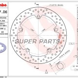 Δίσκος φρένου -BREMBO- 68B407D6, BMW F 800, K 1200, R 850-1200 GS/S/C (1994-2018)