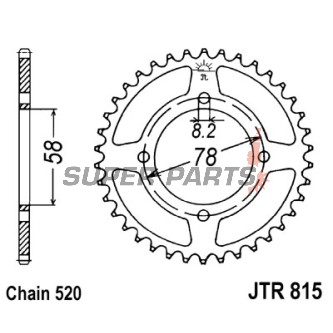 Πίσω γρανάζι -JT- JTR815,38, 38 δόντια, ατσάλινο, Suzuki GT 185 1974-1978