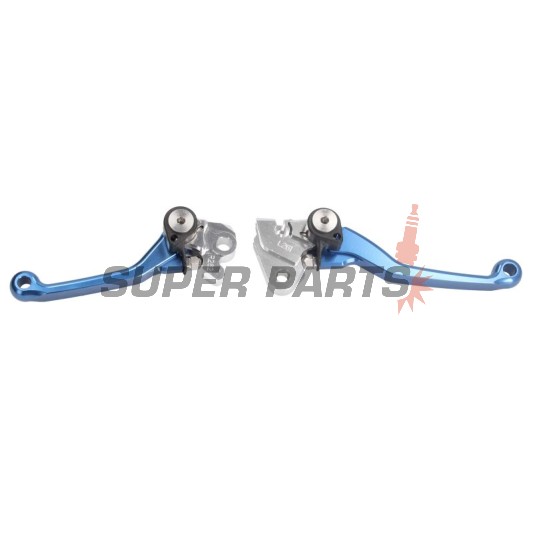 Σετ μανετών -ZAP TECHNIX- αναδιπλούμενα, μπλε, Kawasaki KX250F/KX450F 2005-2012