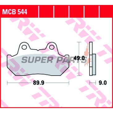Τακάκια φρένων -TRW- MCB544, Honda CBR 1000F (1987-1988), CBX 1000/1100F Pro Link (1981-1983), CN 250 Helix (1986-2000), CX 500/650 Euro & Turbo (1982-1986), GL 650 Silverwing (1983), NS 400R (1985-1988), VF 400/500/700F Interceptor (1982-1987), VFR 7