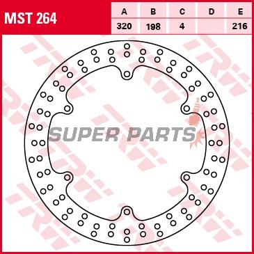 Δίσκος φρένου -TRW- MST264, 320mm, Yamaha XJ900S Diversion (1995-2003)