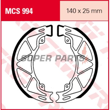 Σιαγόνες φρένων -TRW- MCS994, 140x25mm, Aprilia Habana 125, Mojito 125, SR 50-150, Scarabeo 100, Sportcity 125 (1999-2015), Derbi Atlantis 50/100, Boulevard 50-200 (2003-2013), Gilera Runner 125/180 (1997-1999), Italjet Dragster 125 (1997-1999), Piagg