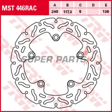 Δίσκος φρένου -TRW- MST446RAC, 240mm, Honda CTX 700/700N + NC700S/NC700X/NC750X (2012-2018)