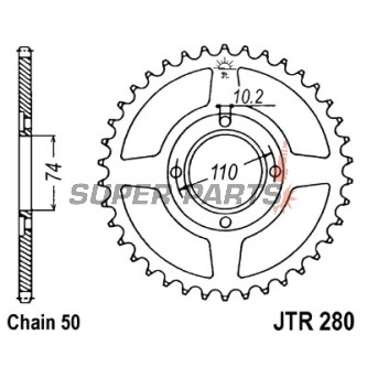 Πίσω γρανάζι -JT- JTR280,33, 33 δόντια, ατσάλινο, Honda CB 500 1975-1977
