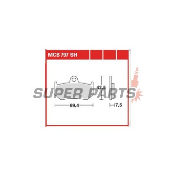 Τακάκια φρένων -TRW- MCB797SH, MV Agusta Brutale 910/920/989R/990R/1078R/1090R-RR, F4 750/1000/1078RR