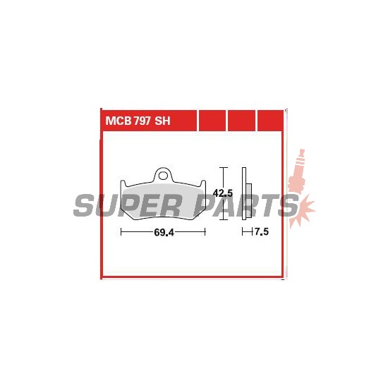 Τακάκια φρένων -TRW- MCB797SH, MV Agusta Brutale 910/920/989R/990R/1078R/1090R-RR, F4 750/1000/1078RR