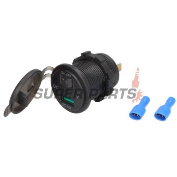 Αντάπτορας, αναπτήρας τσιγάρων -4 RIDE- 12V, USB 3.0 + βολτόμετρο, 2 pin - universal