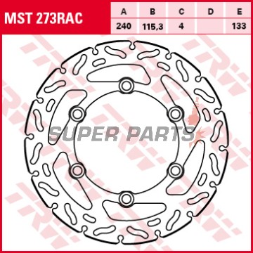 Δίσκος φρένου -TRW- MST273RAC, 240mm, Honda CBF125 (2009-2015)/CMX250C Rebel (1997-1999)/VT125C Shadow (1999-2008)