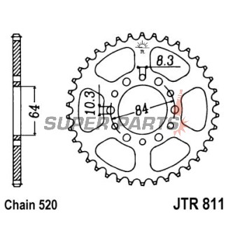 Πίσω γρανάζι -JT- JTR811,39, 39 δόντια, ατσάλινο, Suzuki SP 125/200 1986-1988, TF 185 1981, TS 185 1979