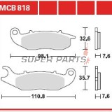 Τακάκια φρένων -TRW- MCB818, Derbi Mulhacen 125, Terra 125/125 Adventure, Honda CRF250L, CRF250M