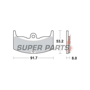 Τακάκια φρένων -TRW- MCB526, Honda CBX550F Supersport (1982-1984), MVX250F (1988), VT250F/500E (1982-1985), VTR250 Interceptor (1988)