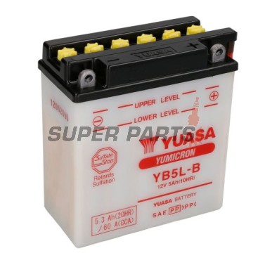 Μπαταρία -YUASA- YB5L-B + ELEKTROLIT, 5Ah 12V