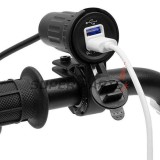 Αντάπτορας USB -4 RIDE- 12V, 2xUSB (3.1A), 2 pin, με βάση για τιμόνι 22mm - universal