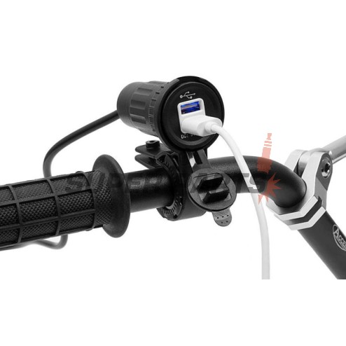 Αντάπτορας USB -4 RIDE- 12V, 2xUSB (3.1A), 2 pin, με βάση για τιμόνι 22mm - universal