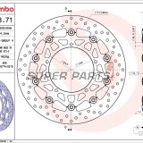 Δίσκος φρένου -BREMBO- 78B40871, Yamaha FZ1, MT-10, R1/R6 (2004-2021)