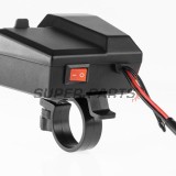 Αντάπτορας USB -4 RIDE- 12V, 2xUSB (Type C) + βολτόμετρο, με βάση καθρέφτη/τιμόνι 22mm - universal