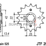 Μπροστινό γρανάζι -JT- JTF291,15, 15 δόντια, Honda CB 350 1986, CB 450 1986-1989, CMX 450 1986-1987