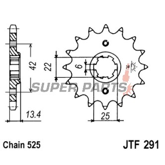 Μπροστινό γρανάζι -JT- JTF291,15, 15 δόντια, Honda CB 350 1986, CB 450 1986-1989, CMX 450 1986-1987