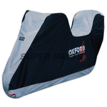 Κάλυμμα μοτοσυκλέτας με βαλίτσα -OXFORD- Aquatex Topbox, μαύρο/ασημί, XL