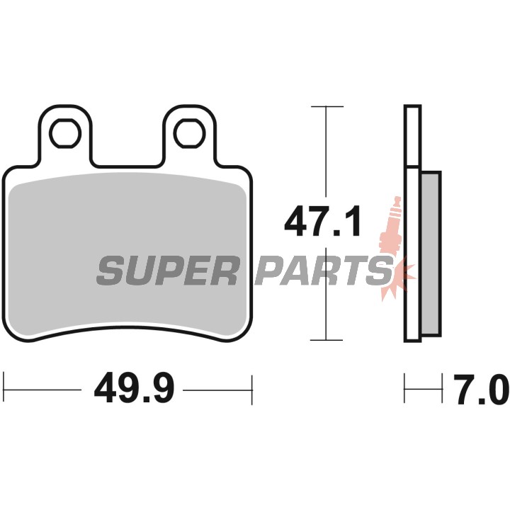 Τακάκια φρένων -BREMBO- 07048CC, Derbi Boulevard 125, Cross City 125, Senda 125, Terra 125 (2003-2008), Italjet Jet Set, Millenium 100-150 (2001-2003), Peugeot Elyseo 125, 150, Elystar 50, Satelis 125, 250, 600 (2000-2007)
