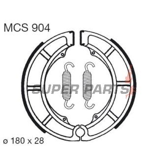 Σιαγόνες φρένων -TRW- MCS904, 180x28mm, Suzuki GSX400S Sport (1986-1987)