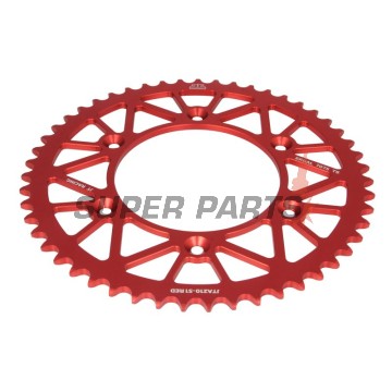 Πίσω γρανάζι -JT- JTA210,51RED, 51 δόντια, κόκκινο, αλουμινίου, Honda CR 125 1983-1999, 2002, CR 500 1984-1991, CRF 250 2004-2010, CRF 450 2005-2026