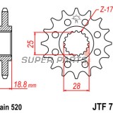 Μπροστινό γρανάζι -JT- JTF705,16, 16 δόντια, Aprilia RSV 1000 1998-2009, SL 1000 2000-2006