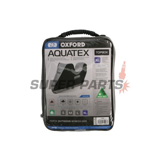 Κάλυμμα μοτοσυκλέτας με βαλίτσα -OXFORD- Aquatex Topbox, μαύρο/ασημί, M