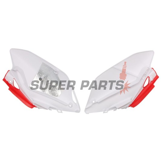 Πίσω πλαϊνά πλαστικά -POLISPORT- κόκκινο/λευκό, HONDA CRF 450 2007-2008