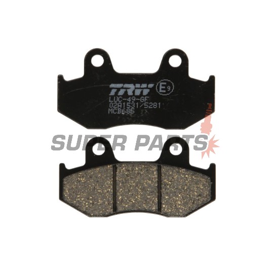 Τακάκια φρένων -TRW- MCB685, Honda CH125 Spacy, PS125i/150i, SES125/150 Dylan; Suzuki AN250/400 Burgman (1983-2013)