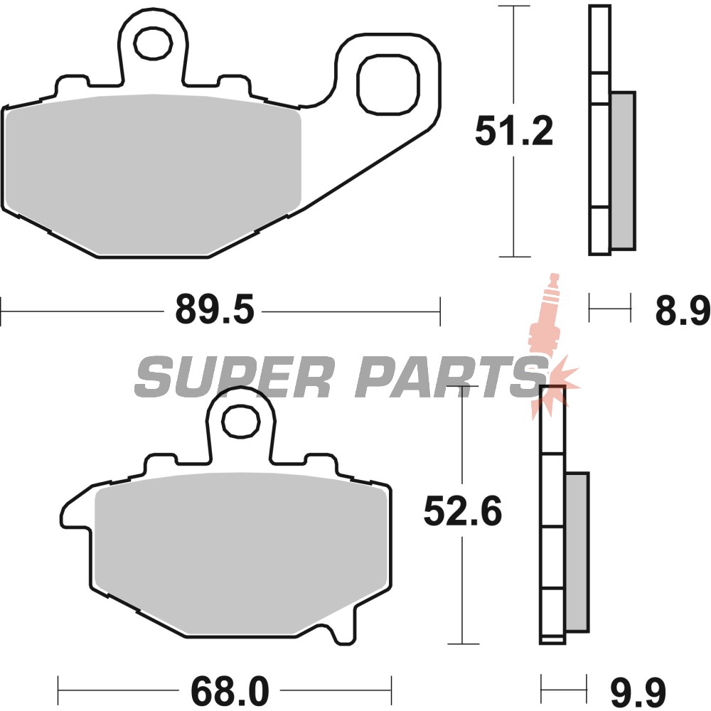 Τακάκια φρένων -BREMBO- 07KA1617, Kawasaki ER-6F/ER-6N/GPZ 1100 (1995-2016)