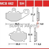 Τακάκια φρένων -TRW- MCB662, Kawasaki ER-6F/ER-6N 650, GPZ1100, Versys 650, Z/Z1000/Z750, Zephyr, ZRX400, ZX-6R/9R/10R, ZZR600 (1993-2018)
