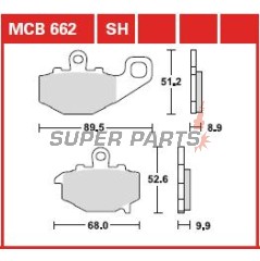 Τακάκια φρένων -TRW- MCB662, Kawasaki ER-6F/ER-6N 650, GPZ1100, Versys 650, Z/Z1000/Z750, Zephyr, ZRX400, ZX-6R/9R/10R, ZZR600 (1993-2018)