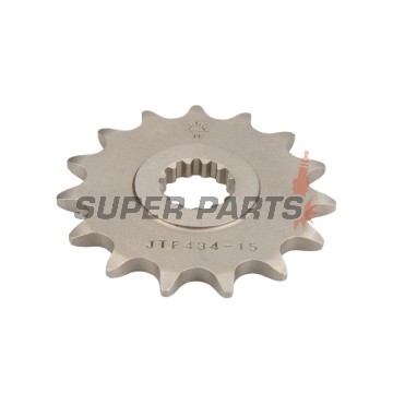 Μπροστινό γρανάζι -JT- JTF434,15, 15 δόντια, Suzuki DR 400 1980-1981, DR 500 1981-1983, GF 250 1988, GN 250 1982-1999, GZ 250 1999-2000, 2004-2012, SP 370 1979-1980, SP 400 1979, TU 250 1997-2001, 2009-2019, VL 250 2000-2007, 2012