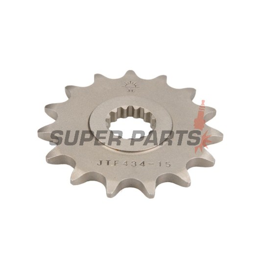 Μπροστινό γρανάζι -JT- JTF434,15, 15 δόντια, Suzuki DR 400 1980-1981, DR 500 1981-1983, GF 250 1988, GN 250 1982-1999, GZ 250 1999-2000, 2004-2012, SP 370 1979-1980, SP 400 1979, TU 250 1997-2001, 2009-2019, VL 250 2000-2007, 2012
