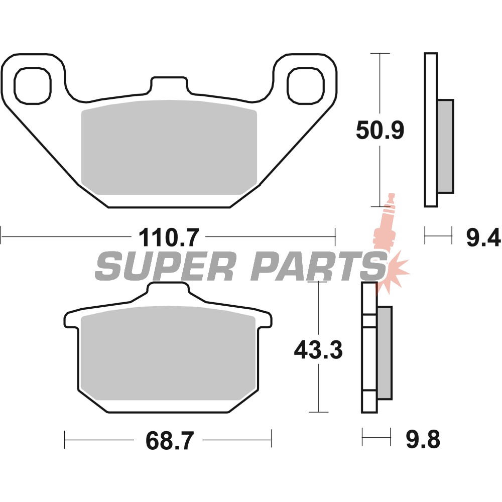 Τακάκια φρένων -BREMBO- 07KA0808, Hyosung GA/Kawasaki EL/EN/EX/GPX/GPZ/GTR/KLE/KZ/VN/Z/ZG/ZL/ZX (1983-2003)