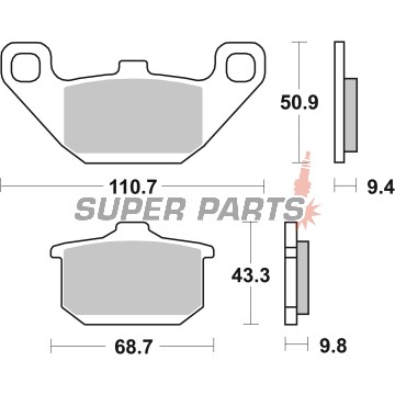 Τακάκια φρένων -BREMBO- 07KA0808, Hyosung GA/Kawasaki EL/EN/EX/GPX/GPZ/GTR/KLE/KZ/VN/Z/ZG/ZL/ZX (1983-2003)