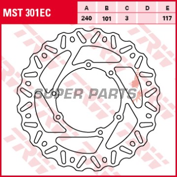 Δίσκος φρένου -TRW- MST301EC, 240mm, Honda CR 125R/250R/500R (1979-2012), Honda CRF 250R/250X/450R/450X (2002-2018)
