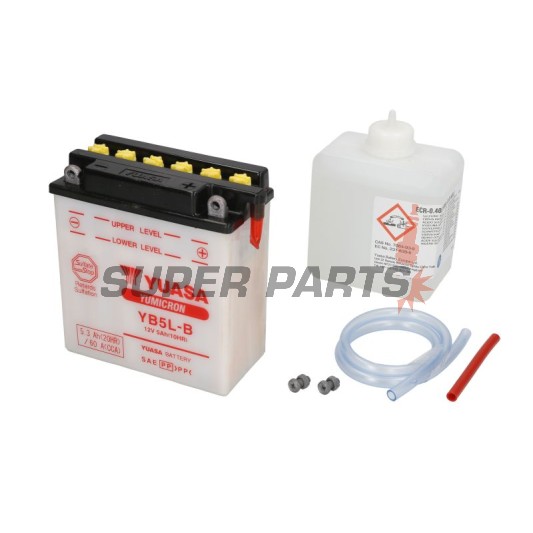 Μπαταρία -YUASA- YB5L-B + ELEKTROLIT, 5Ah 12V