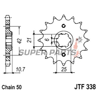 Μπροστινό γρανάζι -JT- JTF338,17, 17 δόντια, Honda CB 650 1979-1983, CBX 550 1981-1986