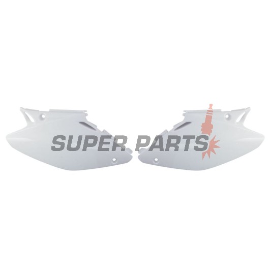 Πίσω πλαϊνά πλαστικά -POLISPORT- λευκά, HONDA CR 125/250 2002-2007