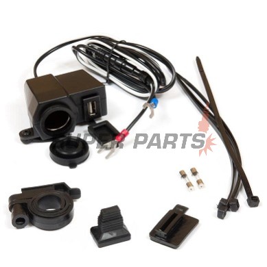 Αντάπτορας USB με αναπτήρα -4 RIDE- 12V, 2.1A, με βάση για τιμόνι 22mm - universal