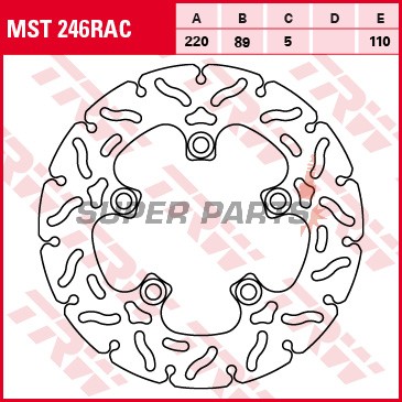 Δίσκος φρένου -TRW- MST246RAC, 220mm, Suzuki GSX-R 600/750/1000 + SV650/650S/1000/1000S + TL1000S/TL1000R (1996-2016)